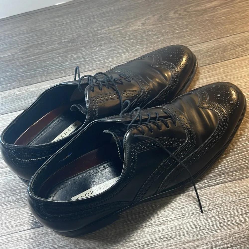 Florsheim black leather oxfords mens size 11.5 (f123)